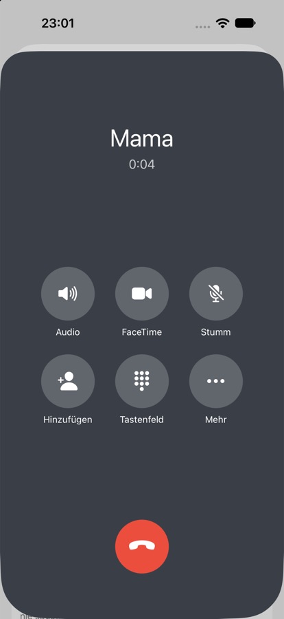 Schein-Telefonat mit laufender Gesprächszeit